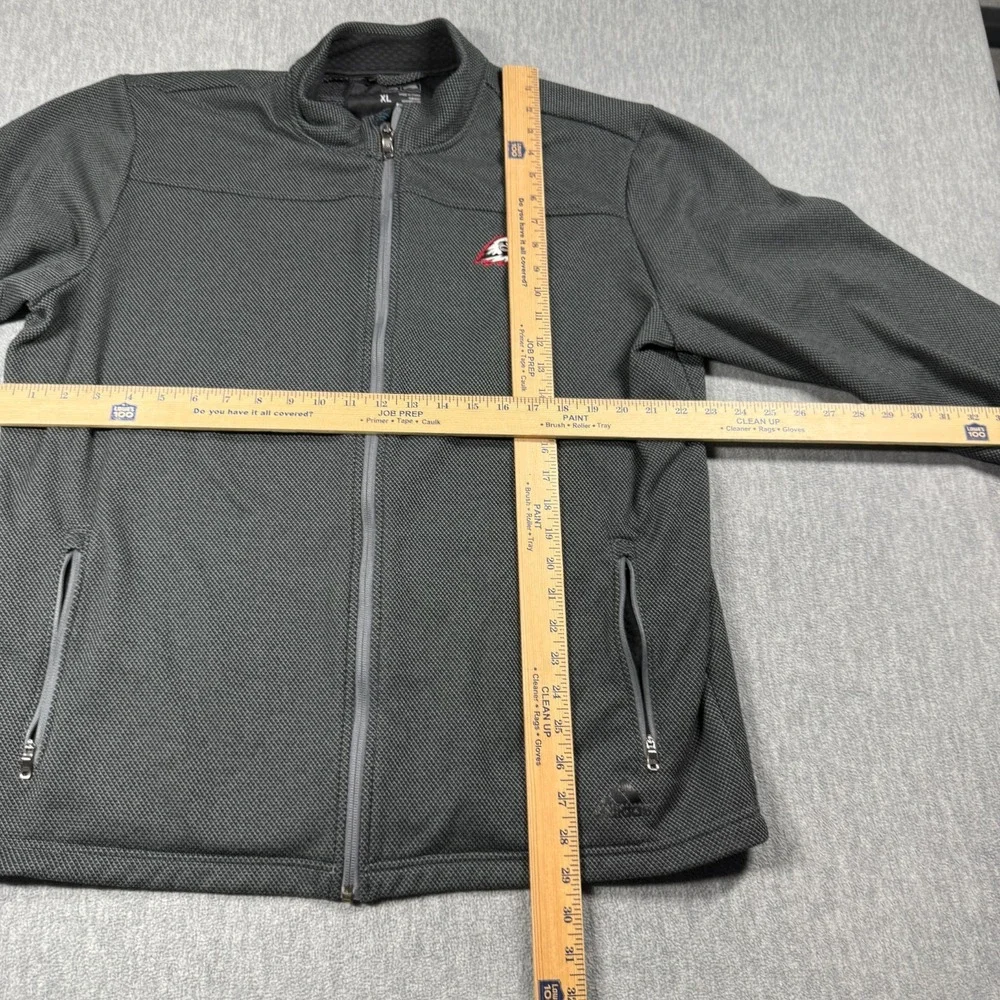 Adidas Golf Jacket Mens XL Gray Textured Knit Full Zip Warmup Mock Neck Athletic